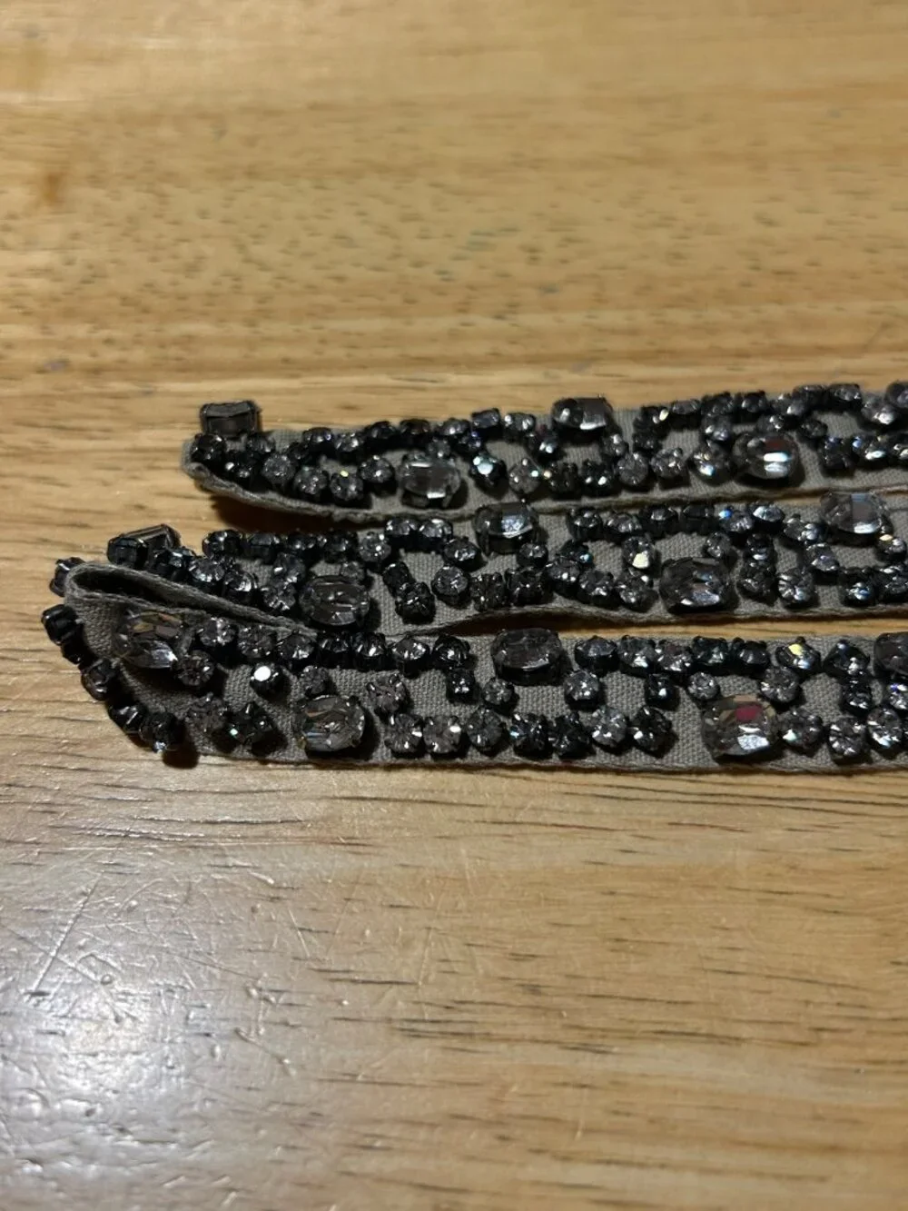 Womens Vera Wang Khaki Fabric Rhinestone Waist Belt M